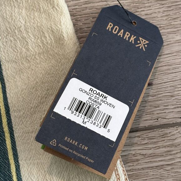 Roark Gonzo Woven Button Shirt Mens Medium Organic Cotton Casual NWT - Picture 4 of 6